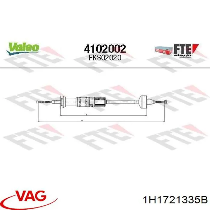 1H1721335B VAG Трос сцепления