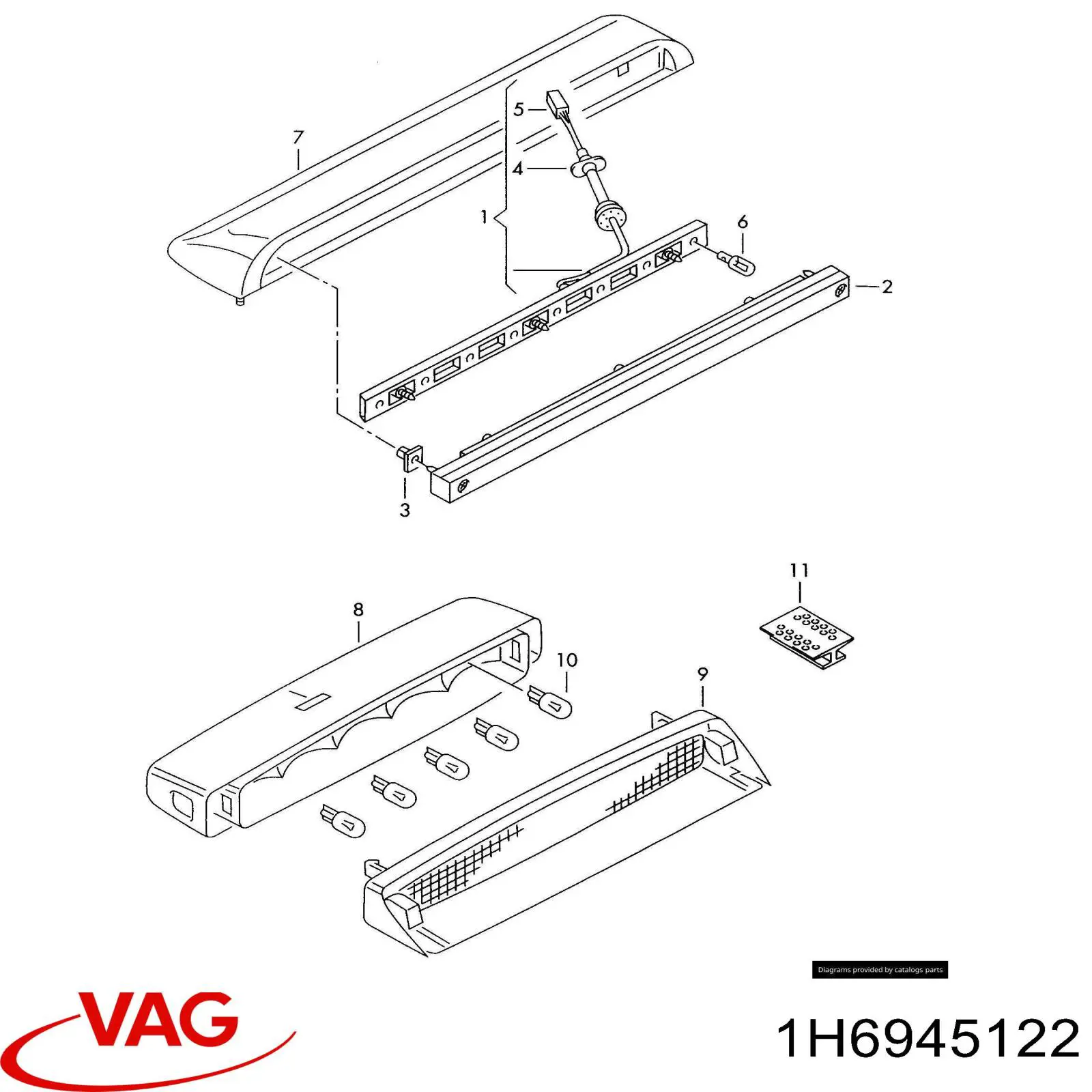 Фонарь сигнала торможения Volkswagen Golf III хэтчбек (1H1) (1989 - 2000) цена, от 38.01 USD