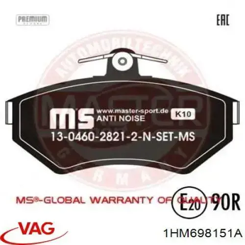 Колодки VAG 1HM698151A цена, от 16.45 USD