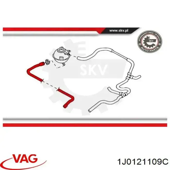 Купить 1J0121109C VAG Шланг расширительного бачка нижний