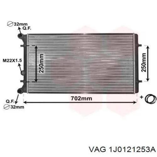 Радиатор охлаждения двигателя VAG 1J0121253A цена, от 40.69 USD