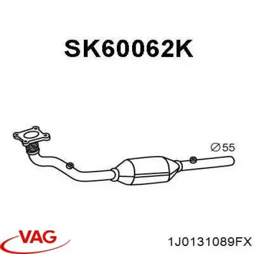 Купить 1J0131089FX VAG Преобразователь отработавших газов
