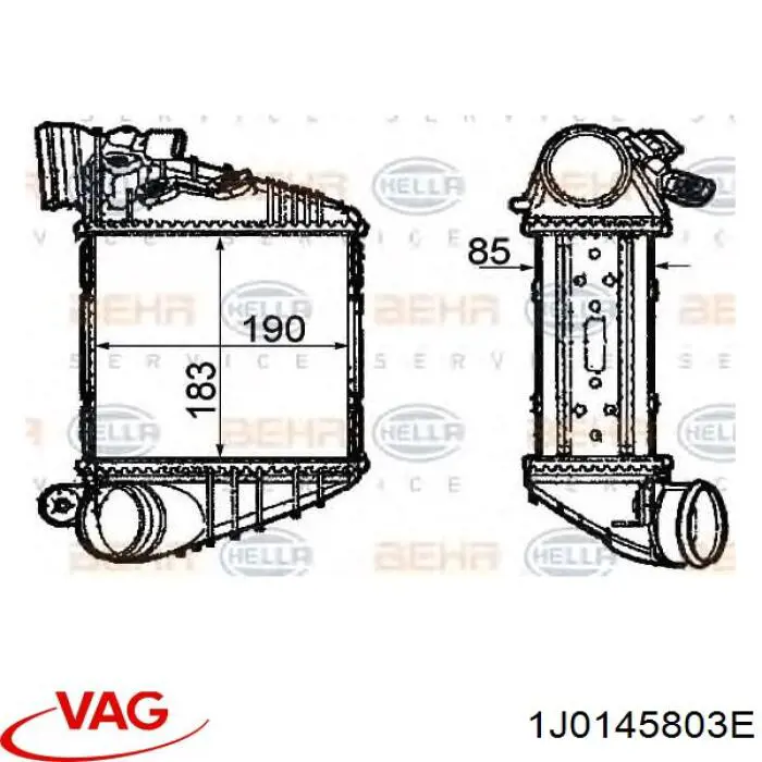 Интеркулер 1J0145803E VAG