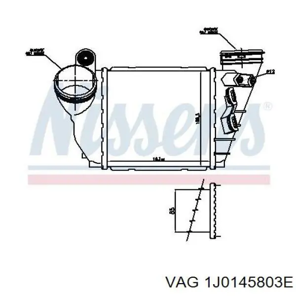 Радиатор интеркуллера VAG 1J0145803E