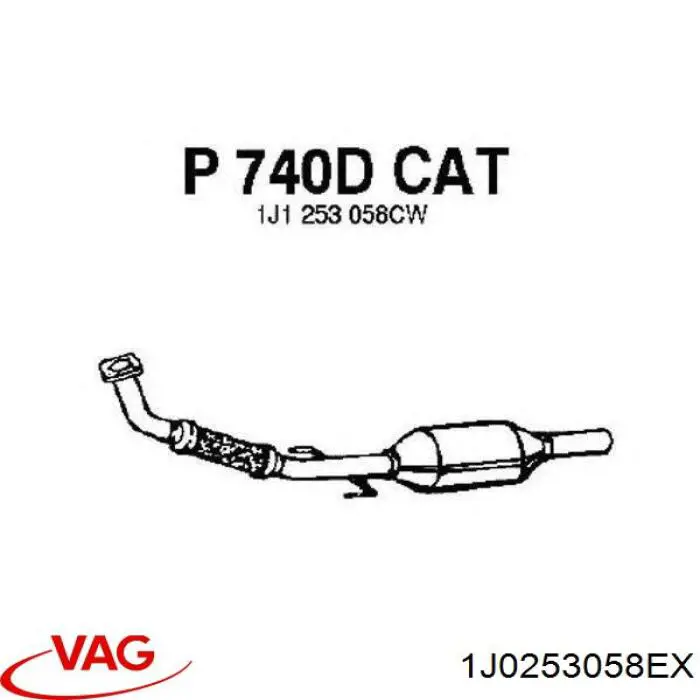 Глушитель, передняя часть VAG 1J0253058EX цена, от 165.42 USD