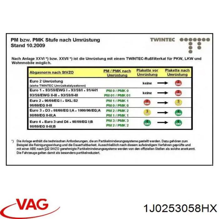 Купить 1J0253058HX VAG Передняя часть глушителя