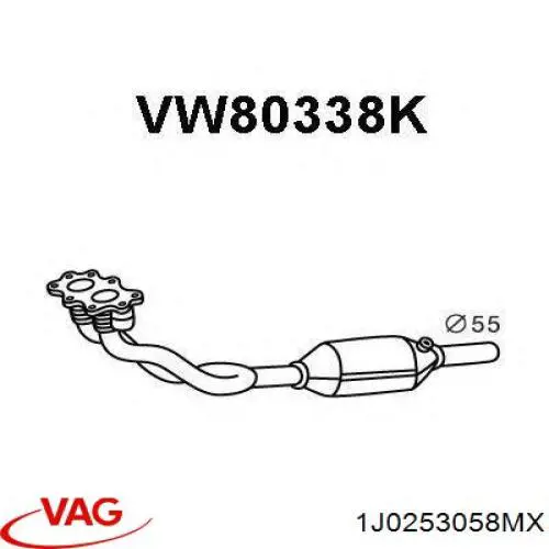 Трубы приемные (штаны) VAG 1J0253058MX цена, от 208.82 USD