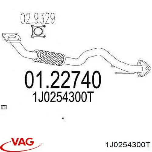 Трубы приемные (штаны) VAG 1J0254300T цена, от 92.75 USD