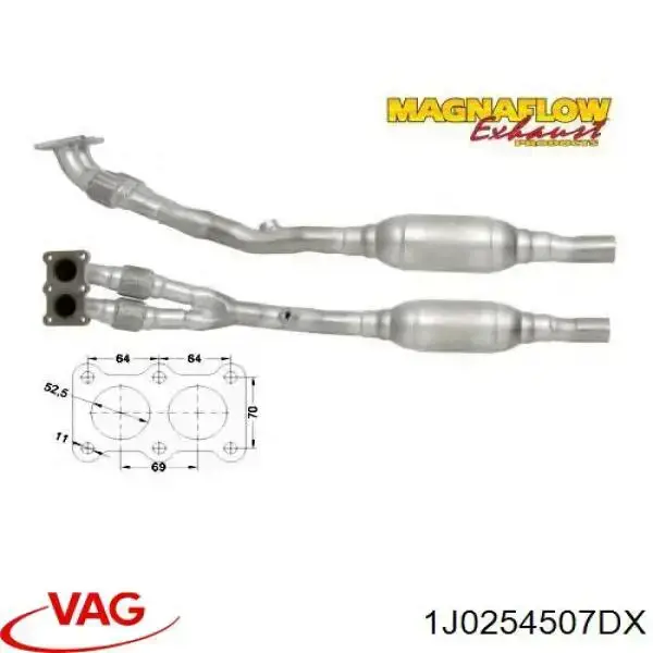 Приёмная труба 1J2253208QV VAG