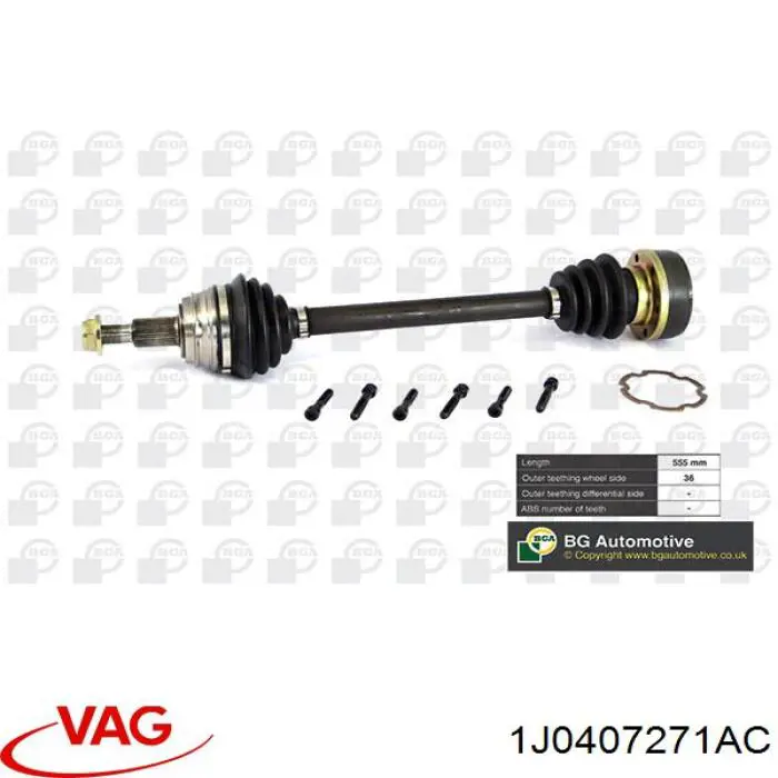 Привод передний левый VAG 1J0407271AC цена, от 67.14 USD