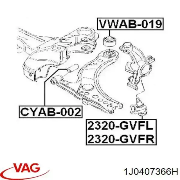 1J0407366H VAG Правая нижняя шаровая опора
