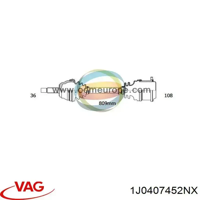Привод передний правый VAG 1J0407452NX цена, от 65.77 USD