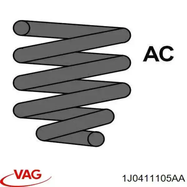 Пружина амортизатора передняя VAG 1J0411105AA цена, от 28.85 USD