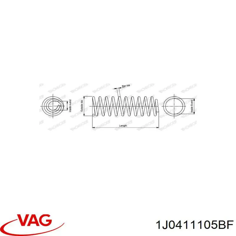 Передняя пружина 1J0411105BF VAG