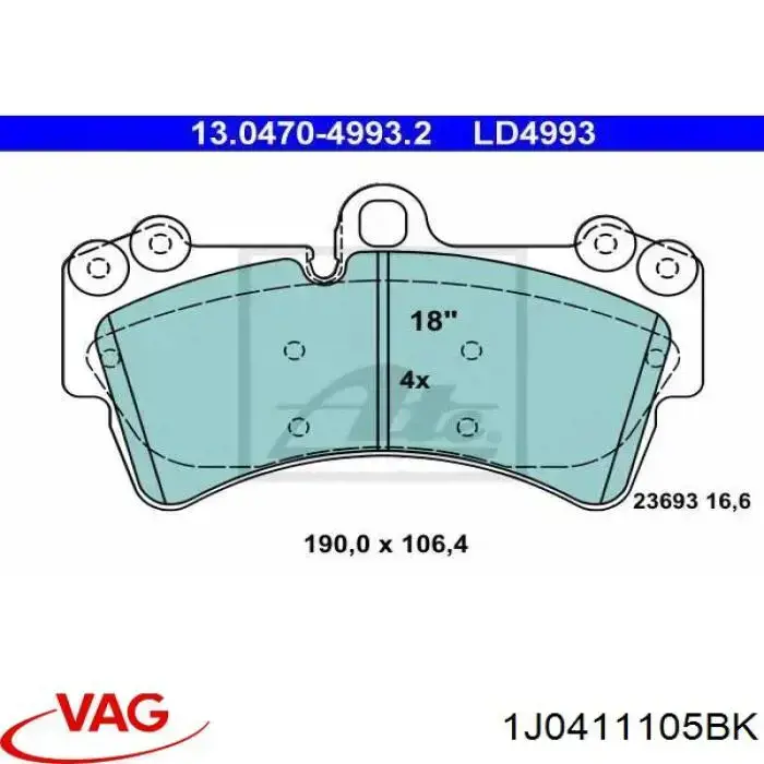 Купить 1J0411105BK VAG Винтовая пружина подвеска