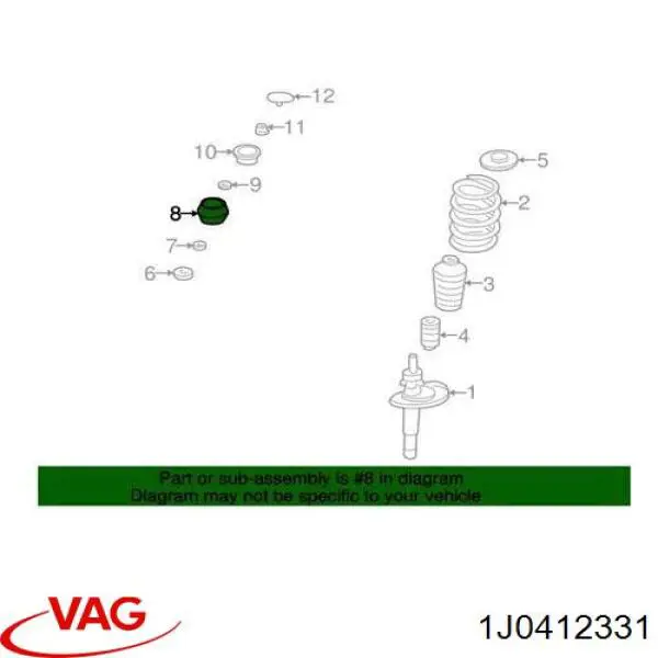 Купить 1J0412331 VAG Опора переднего амортизатора
