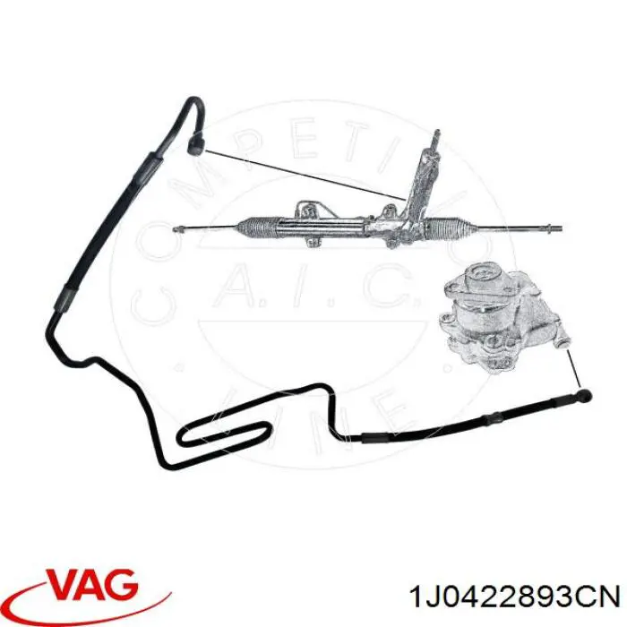 Купить 1J0422893GG VAG Шланг ГУР высокого давления