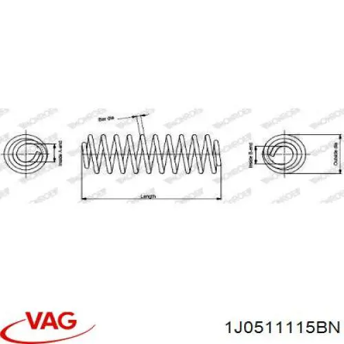 Задняя пружина 1J0511115BN VAG