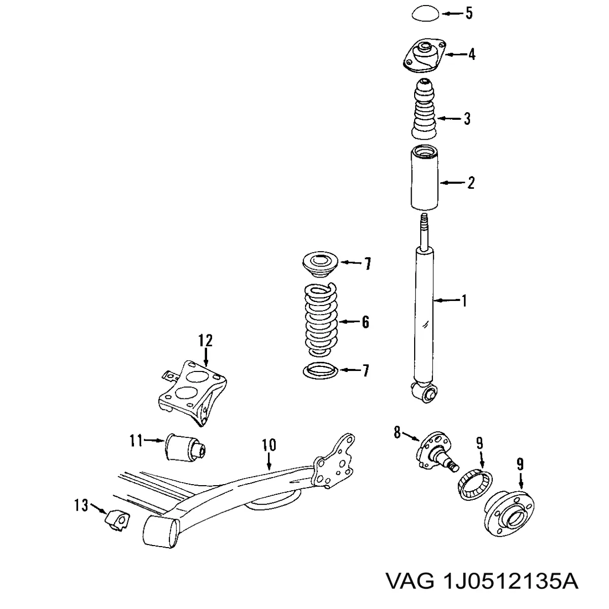 Крышка опоры амортизатора заднего VAG 1J0512135A цена, от 1.22 USD