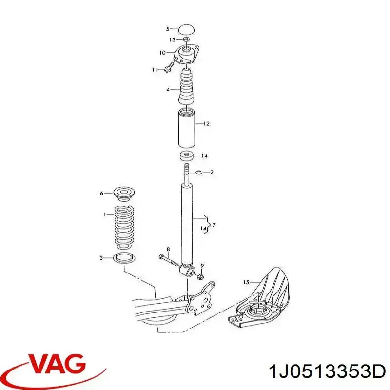 Опора амортизатора заднього 1J0513353D VAG