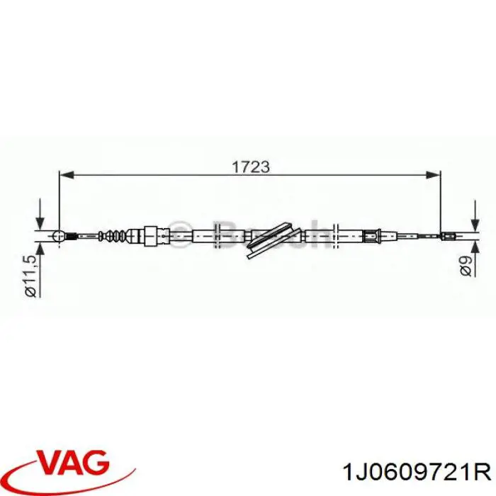 Задний трос ручника VAG 1J0609721R цена, от 12.67 USD