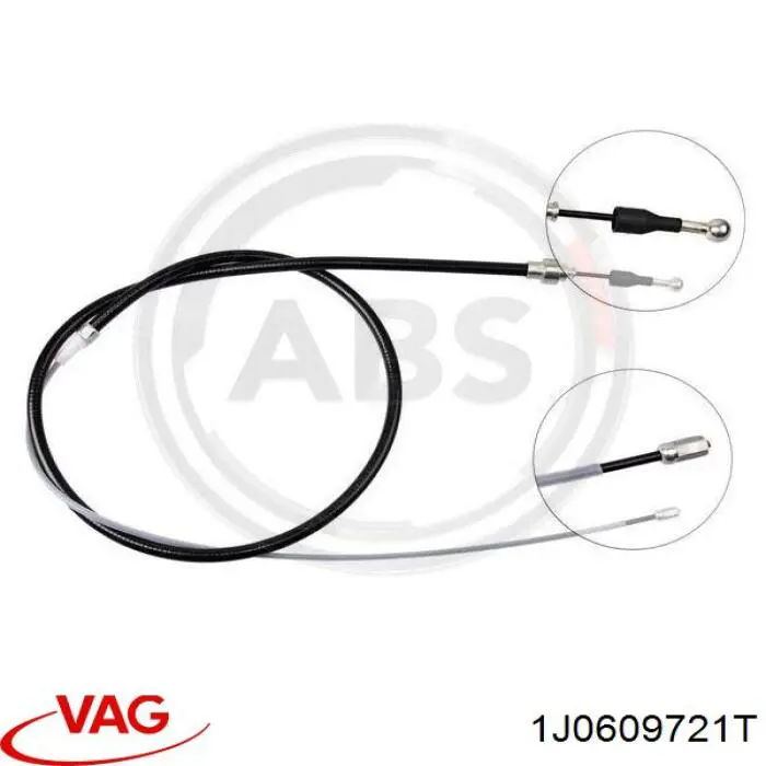Трос ручного тормоза задний, правый/левый VAG 1J0609721T