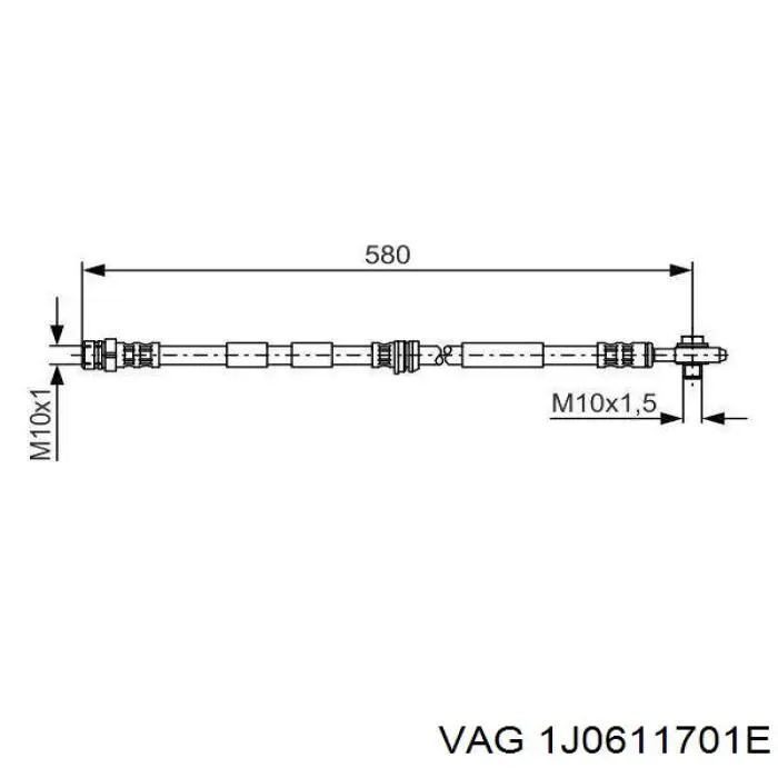 Шланг тормозной передний 1J0611701E VAG