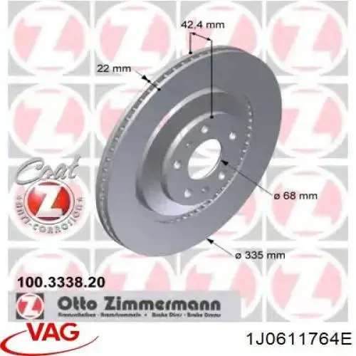 Трубка тормозная задняя правая VAG 1J0611764E цена, от 35.90 USD