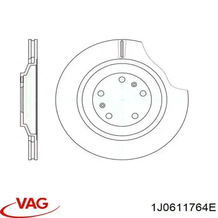 Купить 1J0611764E VAG Трубка тормозная задняя правая
