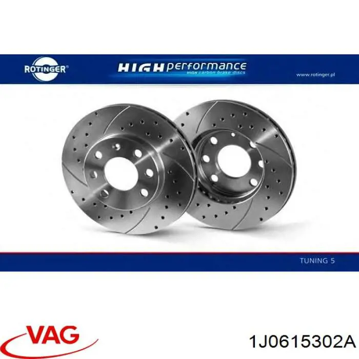 Купить 1J0615302A VAG Ротор тормозной