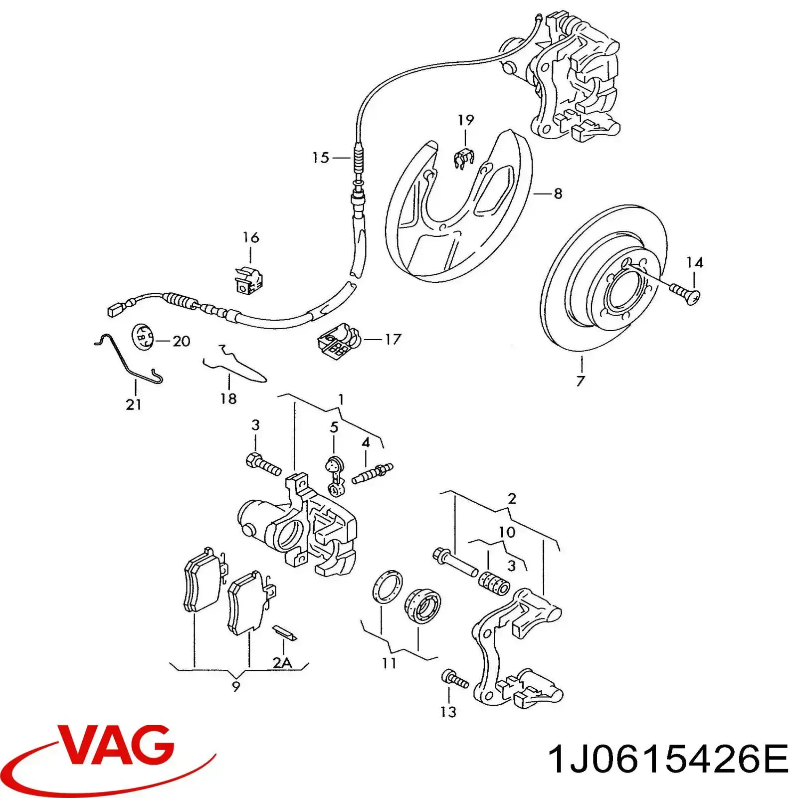 Скоба тормозного суппорта заднего VAG 1J0615426E цена, от  