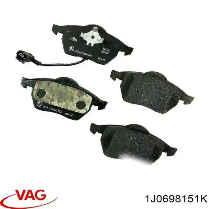 Передние тормозные колодки 1J0698151K VAG