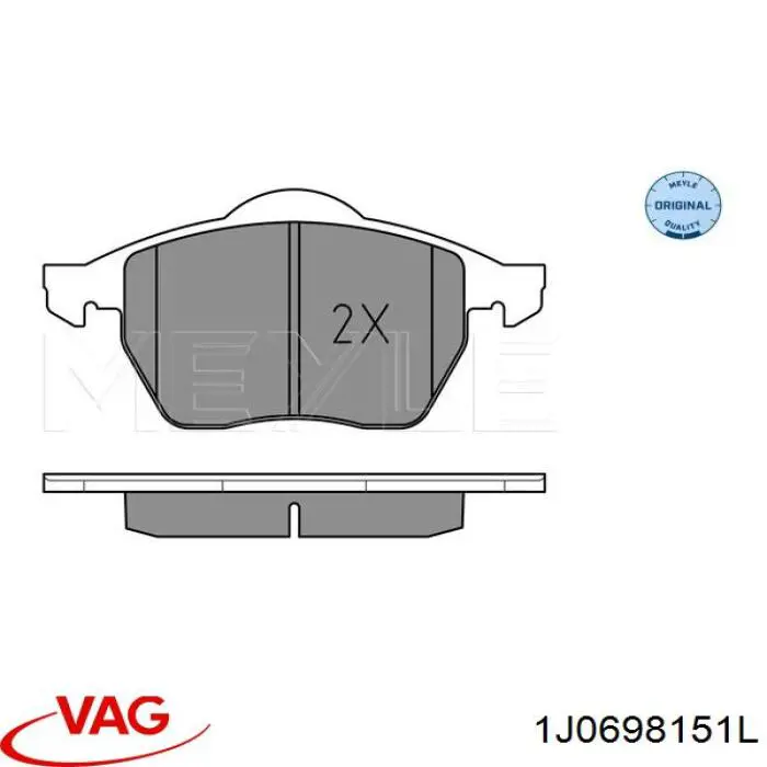 Купить 1J0698151L VAG Колодки тормозные