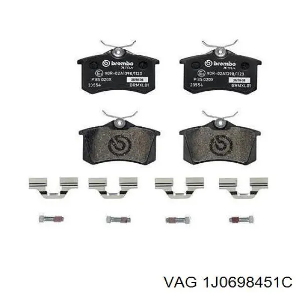 1J0698451C VAG Колодки тормозные дисковые комплект