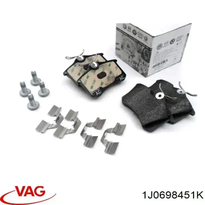 Купить 1J0698451K VAG Колодки тормозные задние, дисковые