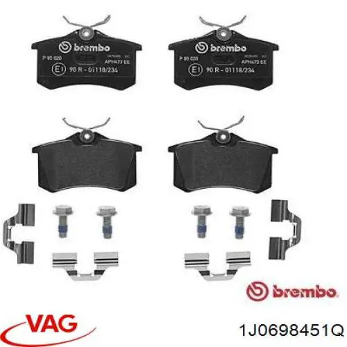 Купить 1J0698451Q VAG Колодки тормозные задние, дисковые