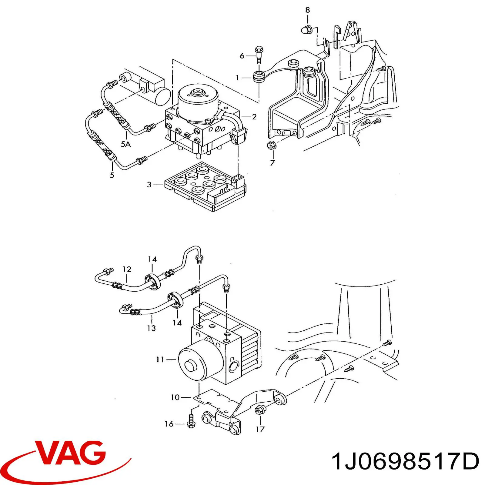 1J0698517D VAG Блок ABS гидравлический