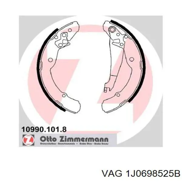 Задние барабанные колодки 1J0698525B VAG