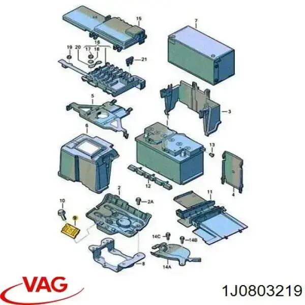 Подставка аккумулятора 1J0803219 VAG