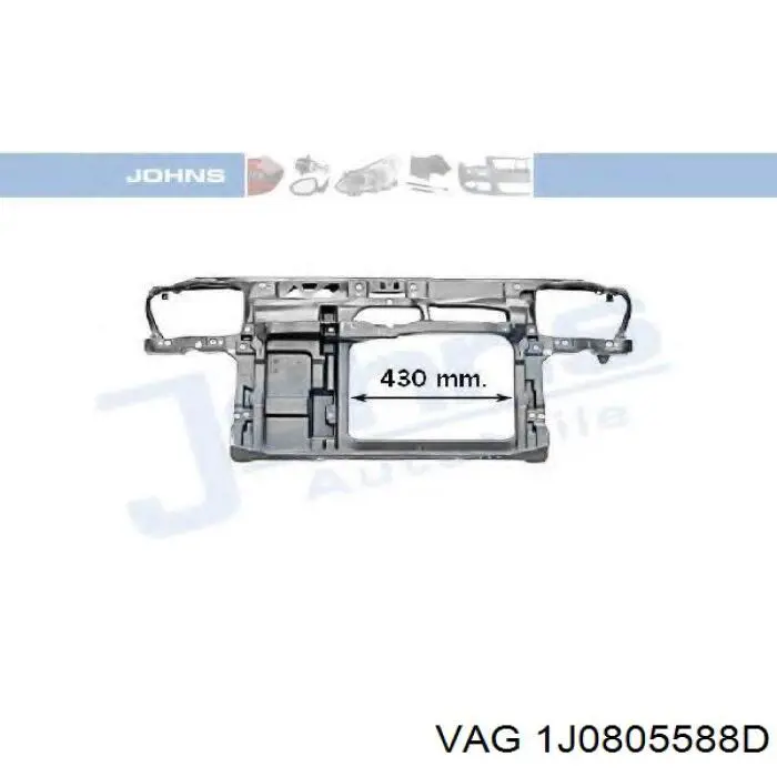 1J0805588D VAG suporte do radiador montado (painel de montagem de fixação das luzes)