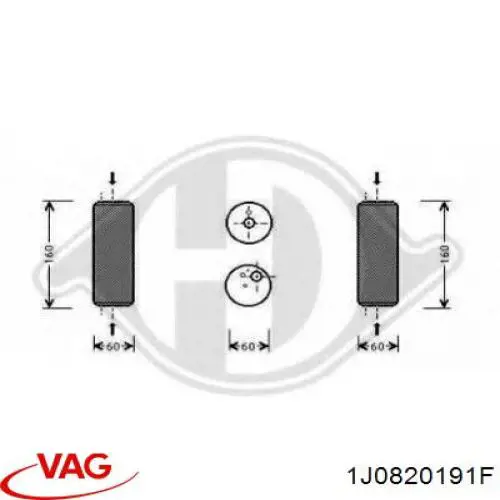 Осушитель кондиционера 1J0820191F VAG