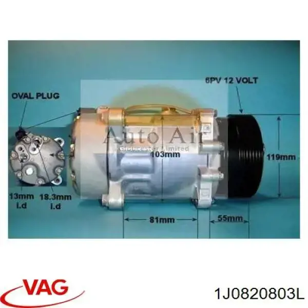 1J0820803L VAG Компрессор хладагента