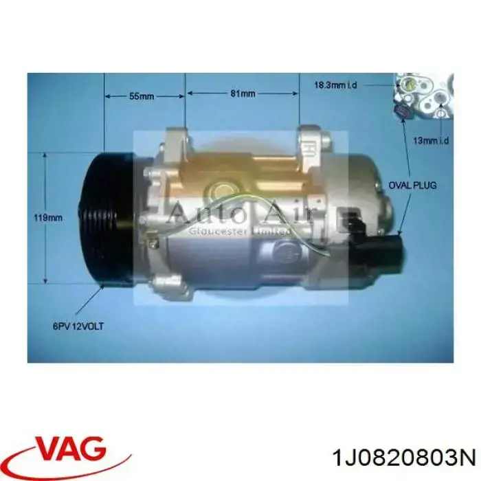 Компрессор системы кондиционирования VAG 1J0820803N цена, от 118.64 USD