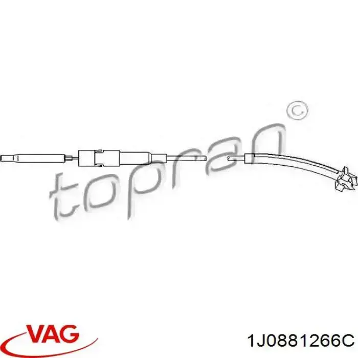 Трос регулировки спинки сиденья 1J0881266C VAG
