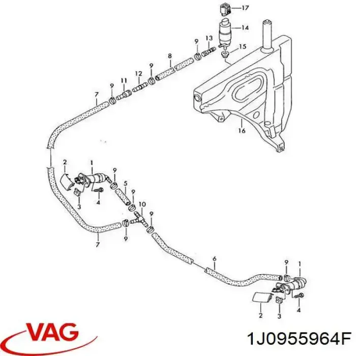 Шланг омывателя фар на Volkswagen Crafter 30-50 