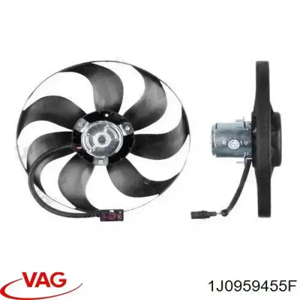 Купить 1J0959455F VAG Электровентилятор охлаждения в сборе (мотор+крыльчатка)