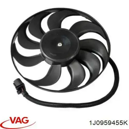 Купить 1J0959455K VAG Электровентилятор охлаждения в сборе (мотор+крыльчатка)