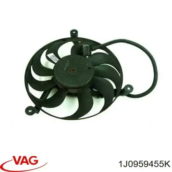 1J0959455K VAG ventilador elétrico de esfriamento montado (motor + roda de aletas)