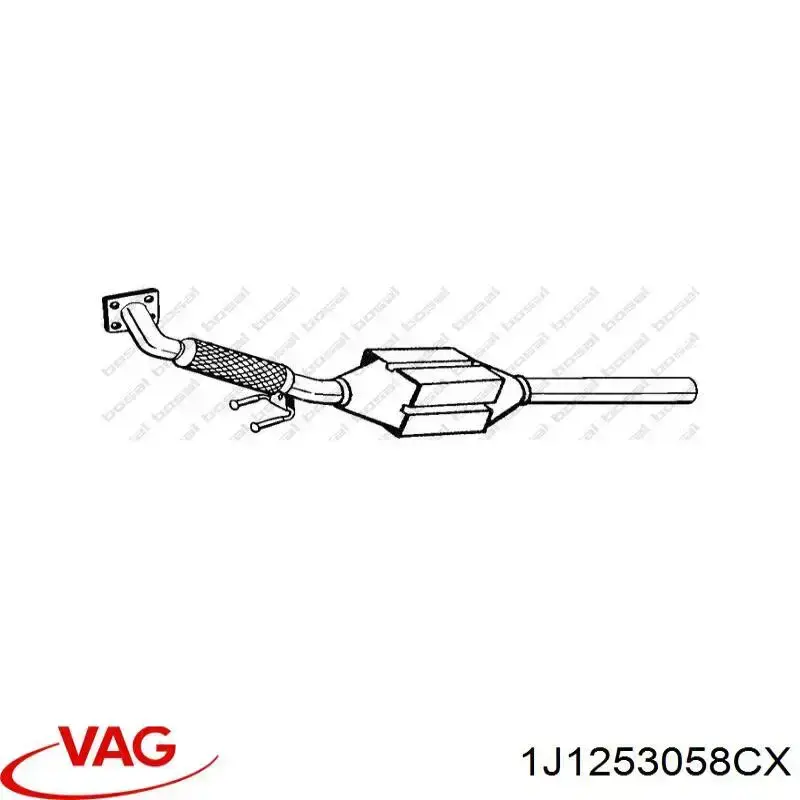 Купить 1J1253058CX VAG Передняя часть глушителя