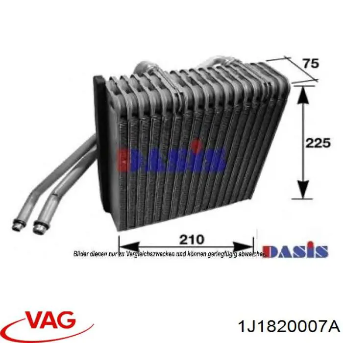 1J1820024A VAG корпус радиатора кондиционера (салонный испаритель)